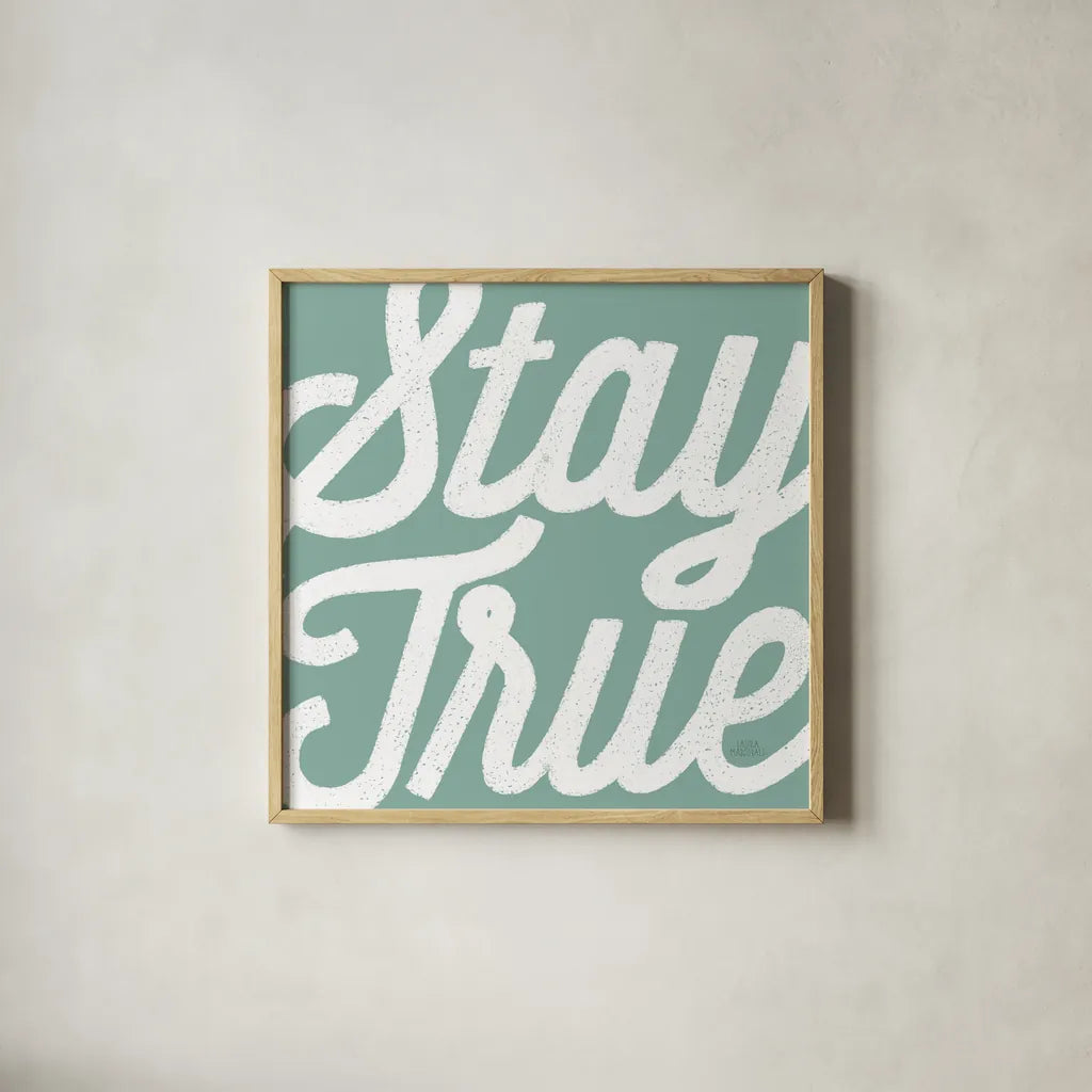 Positivity III by Laura Marshall. Shown in a natural wood glass frame for a timeless modern aesthetic. Available as an archival giclee rolled canvas, fine art paper, or poster print. SKU 50780a.