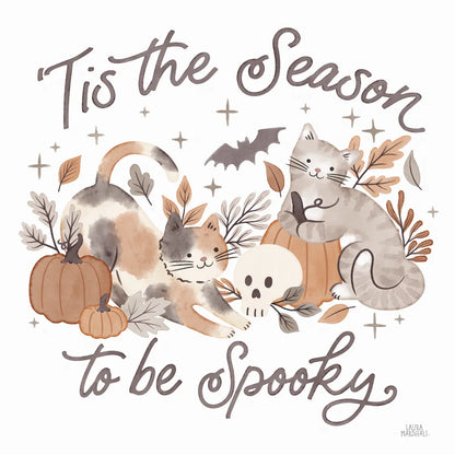 Pumpkins and Paws II by Laura Marshall. SKU 95561a. Archival Giclee Fine art print for wall decor.