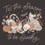 Pumpkins and Paws II Dark by Laura Marshall. SKU 95562a. Archival Giclee Fine art print for wall decor.