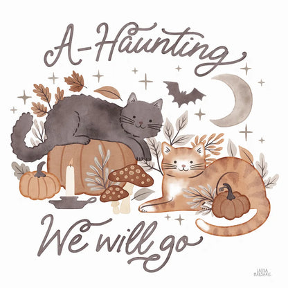 Pumpkins and Paws III by Laura Marshall. SKU 95563a. Archival Giclee Fine art print for wall decor.