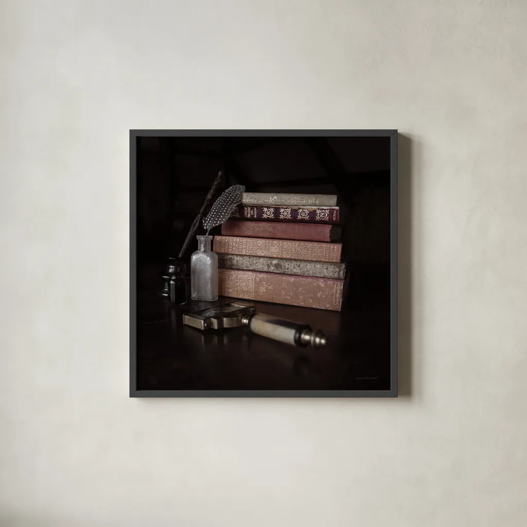 Quiet Study II by Laura Marshall. Shown in a sleek black glass frame for a contemporary gallery look. Available as an archival giclee rolled canvas, fine art paper, or poster print. SKU 99039a.