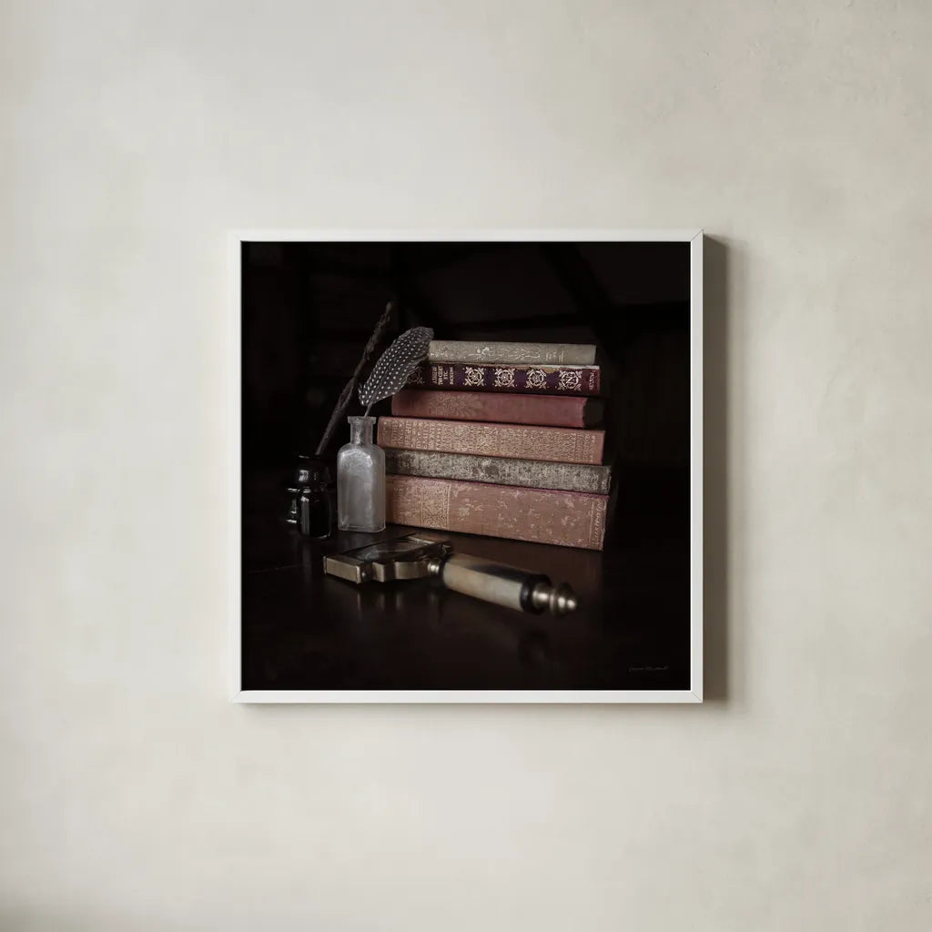 Quiet Study II by Laura Marshall. Shown in a crisp white glass frame for a clean and minimalist style. Available as an archival giclee rolled canvas, fine art paper, or poster print. SKU 99039a.