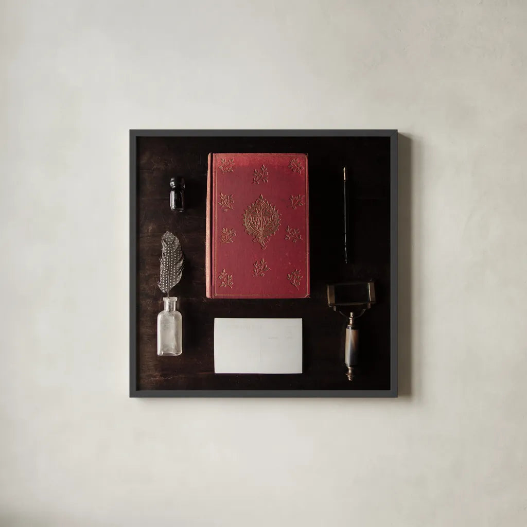 Quiet Study III by Laura Marshall. Shown in a sleek black glass frame for a contemporary gallery look. Available as an archival giclee rolled canvas, fine art paper, or poster print. SKU 99040a.