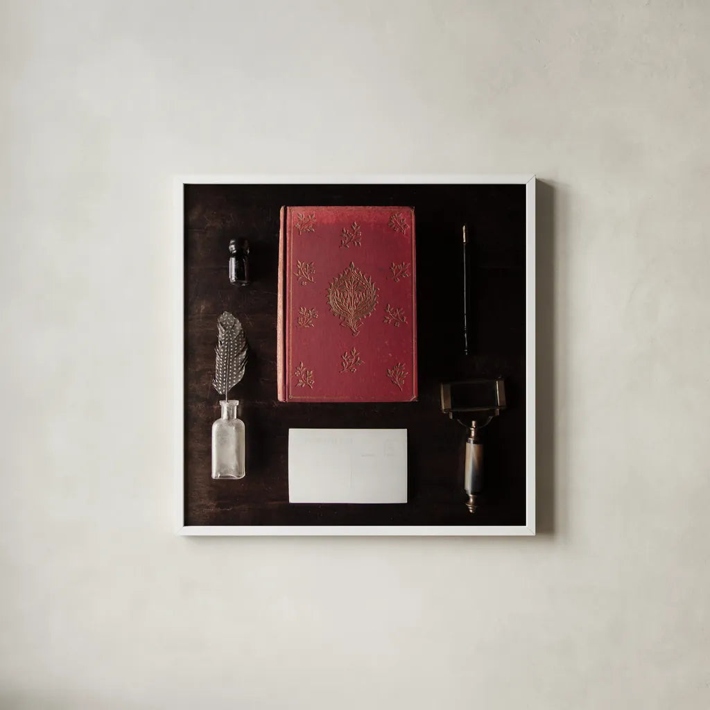 Quiet Study III by Laura Marshall. Shown in a crisp white glass frame for a clean and minimalist style. Available as an archival giclee rolled canvas, fine art paper, or poster print. SKU 99040a.