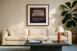 Quiet Study IV by Laura Marshall. Displayed in a glass frame with matte in a clean modern living room. Available as an archival giclee rolled canvas, fine art paper, or poster print. SKU 99041a.