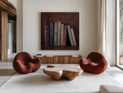 Quiet Study V by Laura Marshall. Shown as extra-large giant wall art in a modern living room. Available as an archival giclee rolled canvas, fine art paper, or poster print. SKU 99042a.