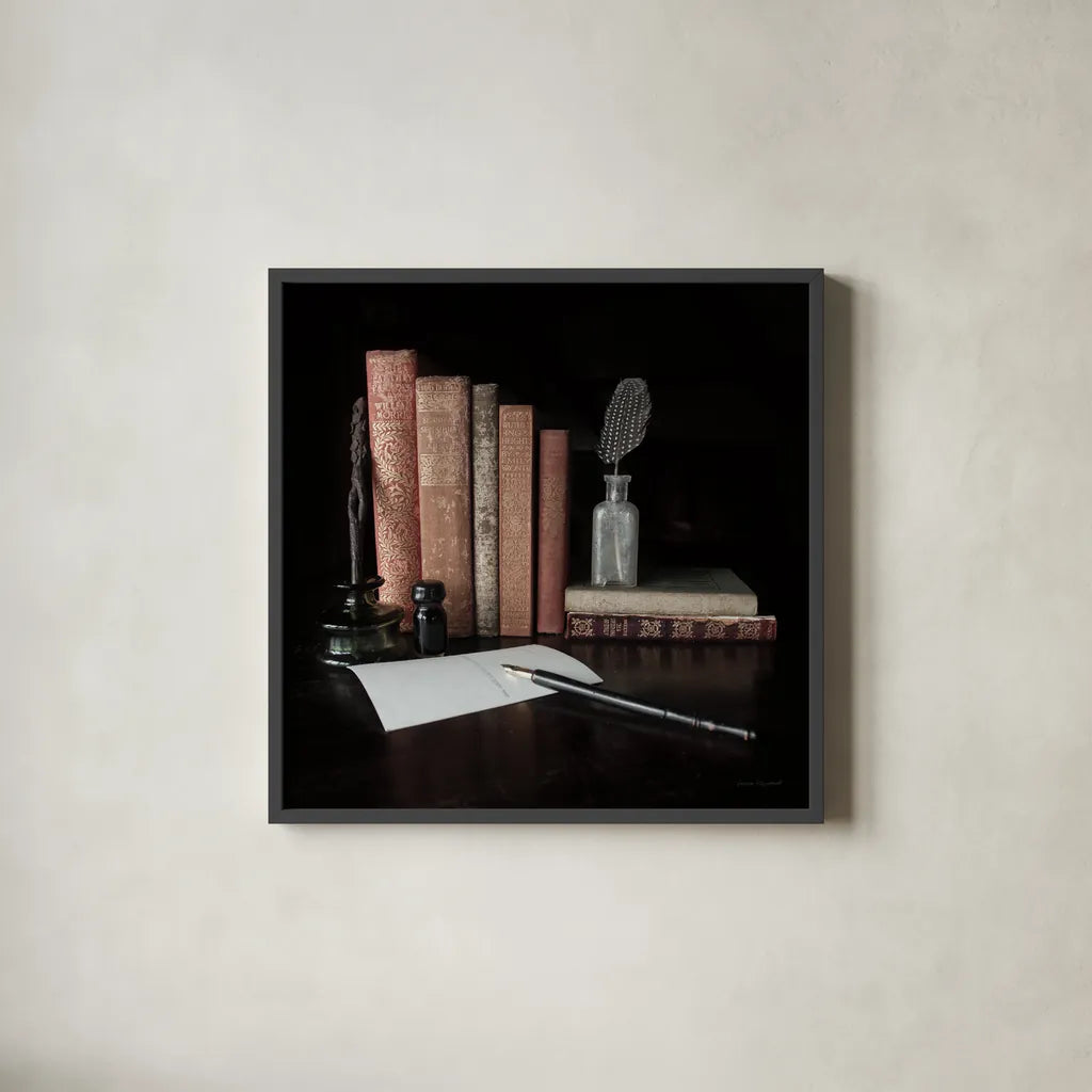Quiet Study VI by Laura Marshall. Shown in a sleek black glass frame for a contemporary gallery look. Available as an archival giclee rolled canvas, fine art paper, or poster print. SKU 99043a.