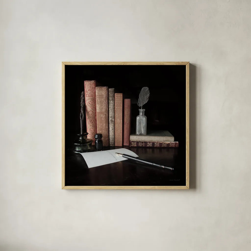 Quiet Study VI by Laura Marshall. Shown in a natural wood glass frame for a timeless modern aesthetic. Available as an archival giclee rolled canvas, fine art paper, or poster print. SKU 99043a.
