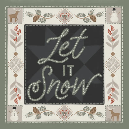 Quilted Christmas II by Laura Marshall. SKU 94799a. Archival Giclee Fine art print for wall decor.