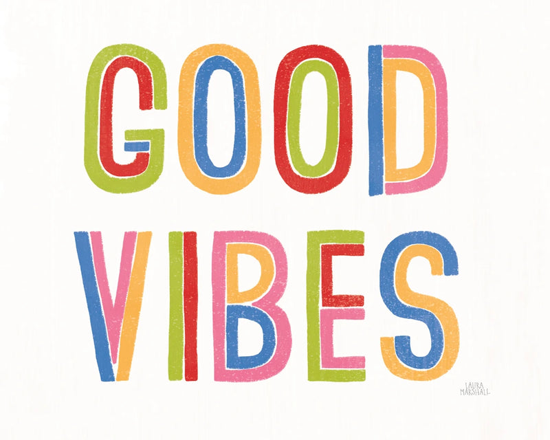 Rainbow Words I Crop by Laura Marshall