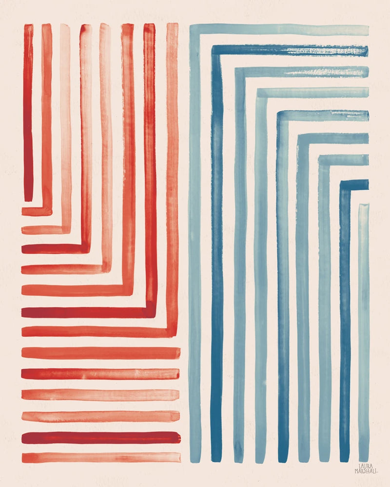 Red and Blue Sunset III by Laura Marshall