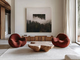 Reflected Landscape I by Laura Marshall. Shown as extra-large giant wall art in a modern living room. Available as an archival giclee rolled canvas, fine art paper, or poster print. SKU 25130a.