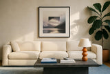 Reflected Landscape II by Laura Marshall. Displayed in a glass frame with matte in a clean modern living room. Available as an archival giclee rolled canvas, fine art paper, or poster print. SKU 25131a.