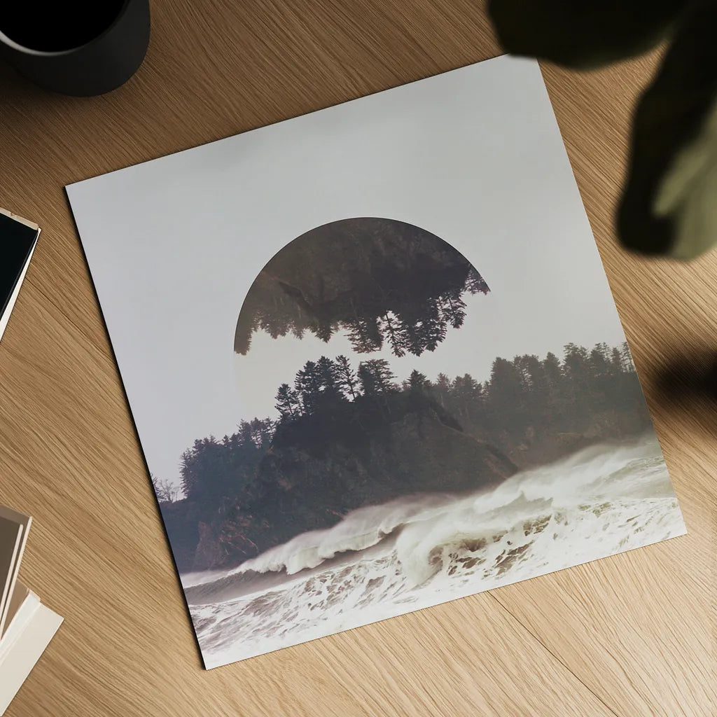 Reflected Landscape III by Laura Marshall. Shown as a detailed flat fine art print, highlighting archival giclee quality. Available as an archival giclee rolled canvas, fine art paper, or poster print. SKU 25132a.