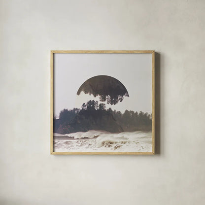 Reflected Landscape III by Laura Marshall. Shown in a natural wood glass frame for a timeless modern aesthetic. Available as an archival giclee rolled canvas, fine art paper, or poster print. SKU 25132a.