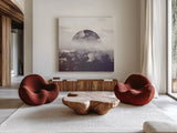 Reflected Landscape IV by Laura Marshall. Shown as extra-large giant wall art in a modern living room. Available as an archival giclee rolled canvas, fine art paper, or poster print. SKU 25133a.