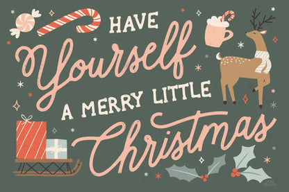 Reindeer Holiday I by Laura Marshall. SKU 75371i. Archival Giclee Fine art print for wall decor.