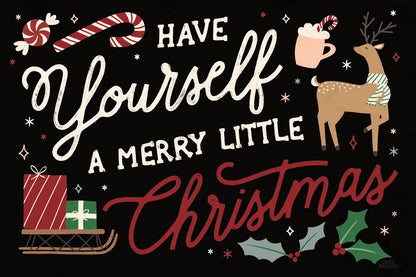 Reindeer Holiday I Black by Laura Marshall. SKU 75794i. Archival Giclee Fine art print for wall decor.