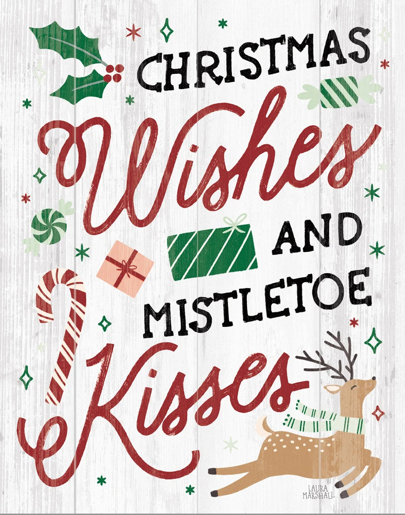 Reindeer Holiday II Shiplap by Laura Marshall