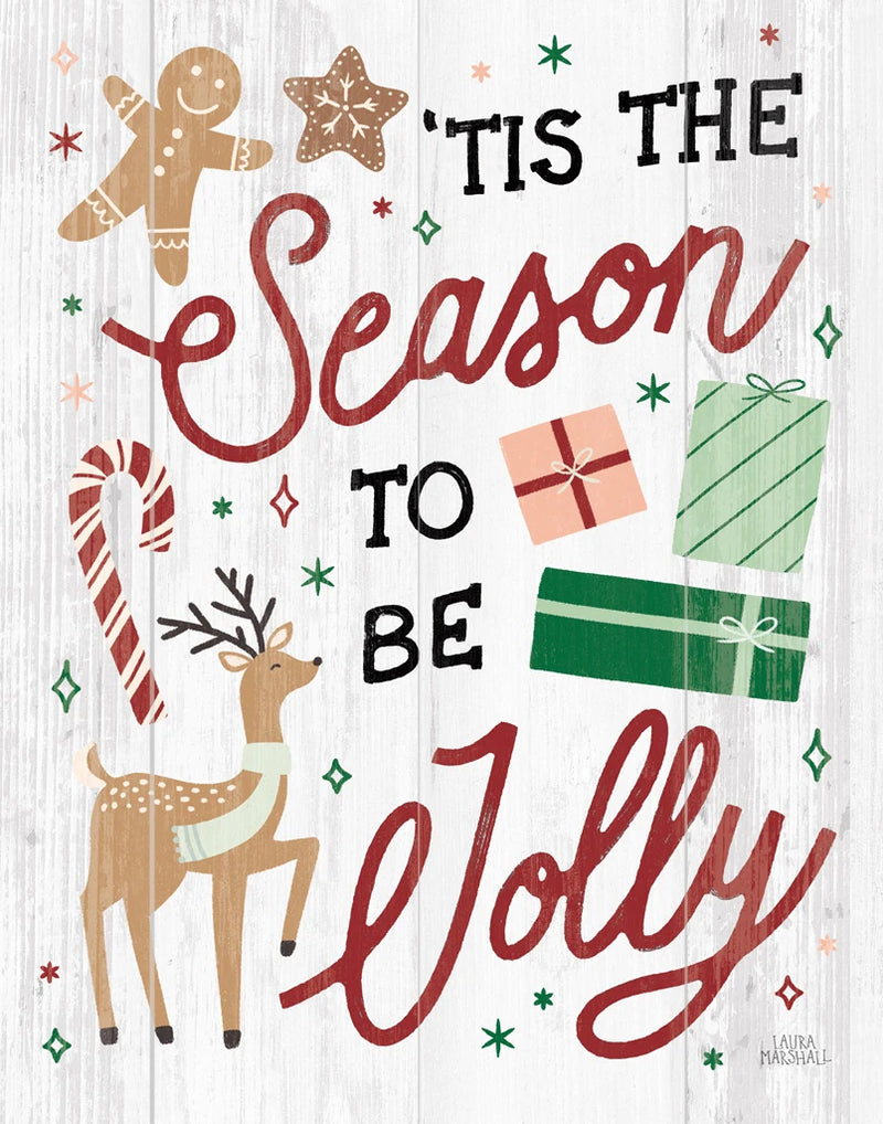 Reindeer Holiday III Shiplap by Laura Marshall