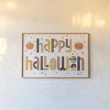 Retro Halloween I by Laura Marshall. shown as a paper print in a natural frame. Available as a archival giclee rolled canvas, fine art paper, or poster print. SKU 59591i.