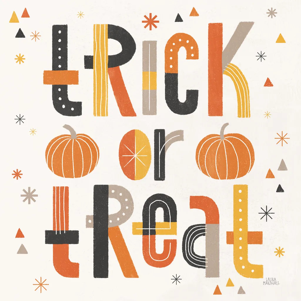 Retro Halloween II by Laura Marshall. SKU 59592a. Archival Giclee Fine art print for wall decor.