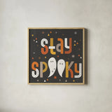 Retro Halloween III by Laura Marshall. Shown in a natural wood glass frame for a timeless modern aesthetic. Available as an archival giclee rolled canvas, fine art paper, or poster print. SKU 59593a.