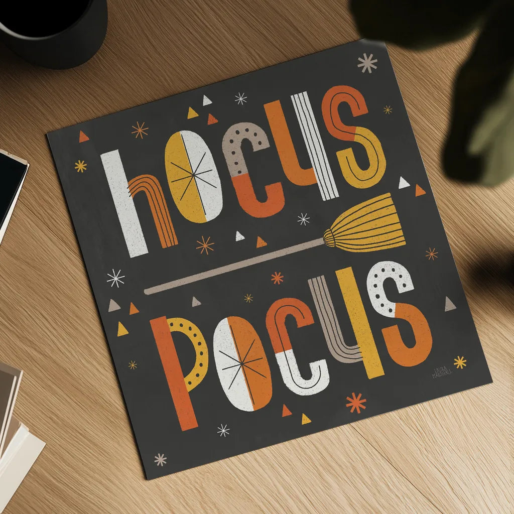 Retro Halloween IV by Laura Marshall. Shown as a detailed flat fine art print, highlighting archival giclee quality. Available as an archival giclee rolled canvas, fine art paper, or poster print. SKU 59594a.