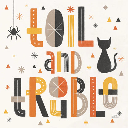 Retro Halloween V by Laura Marshall. SKU 59595a. Archival Giclee Fine art print for wall decor.