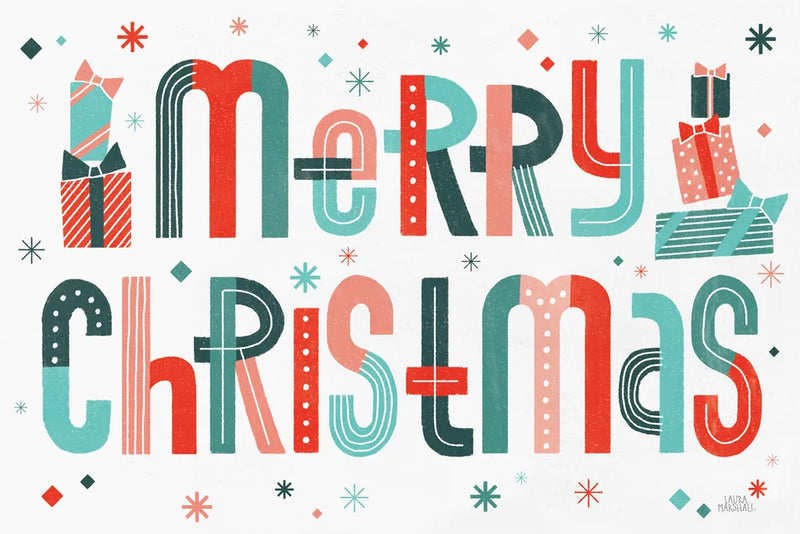 Retro Holiday I by Laura Marshall. SKU 60426i. Archival Giclee Fine art print for wall decor.