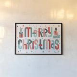 Retro Holiday I by Laura Marshall. shown as a paper print in a black flame. Available as a archival giclee rolled canvas, fine art paper, or poster print. SKU 60426i.
