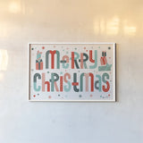Retro Holiday I by Laura Marshall. shown as a paper print in a white frame. Available as a archival giclee rolled canvas, fine art paper, or poster print. SKU 60426i.
