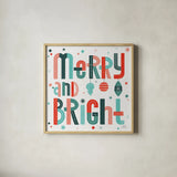 Retro Holiday IV by Laura Marshall. Shown in a natural wood glass frame for a timeless modern aesthetic. Available as an archival giclee rolled canvas, fine art paper, or poster print. SKU 60429a.