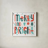 Retro Holiday IV by Laura Marshall. Shown in a crisp white glass frame for a clean and minimalist style. Available as an archival giclee rolled canvas, fine art paper, or poster print. SKU 60429a.