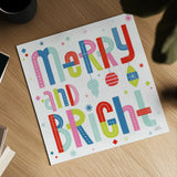 Retro Holiday IV Bright by Laura Marshall. Shown as a detailed flat fine art print, highlighting archival giclee quality. Available as an archival giclee rolled canvas, fine art paper, or poster print. SKU 65284a.