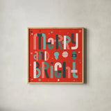 Retro Holiday IV Red by Laura Marshall. Shown in a natural wood glass frame for a timeless modern aesthetic. Available as an archival giclee rolled canvas, fine art paper, or poster print. SKU 65874a.