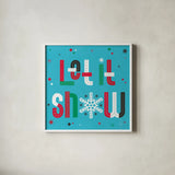 Retro Holiday VI Bright by Laura Marshall. Shown in a crisp white glass frame for a clean and minimalist style. Available as an archival giclee rolled canvas, fine art paper, or poster print. SKU 67515a.