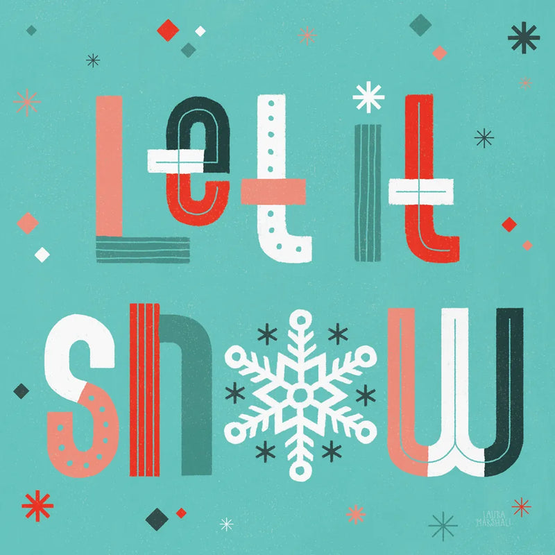 Retro Holiday VI Light Teal by Laura Marshall. SKU 65875a. Archival Giclee Fine art print for wall decor.