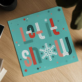 Retro Holiday VI Light Teal by Laura Marshall. Shown as a detailed flat fine art print, highlighting archival giclee quality. Available as an archival giclee rolled canvas, fine art paper, or poster print. SKU 65875a.