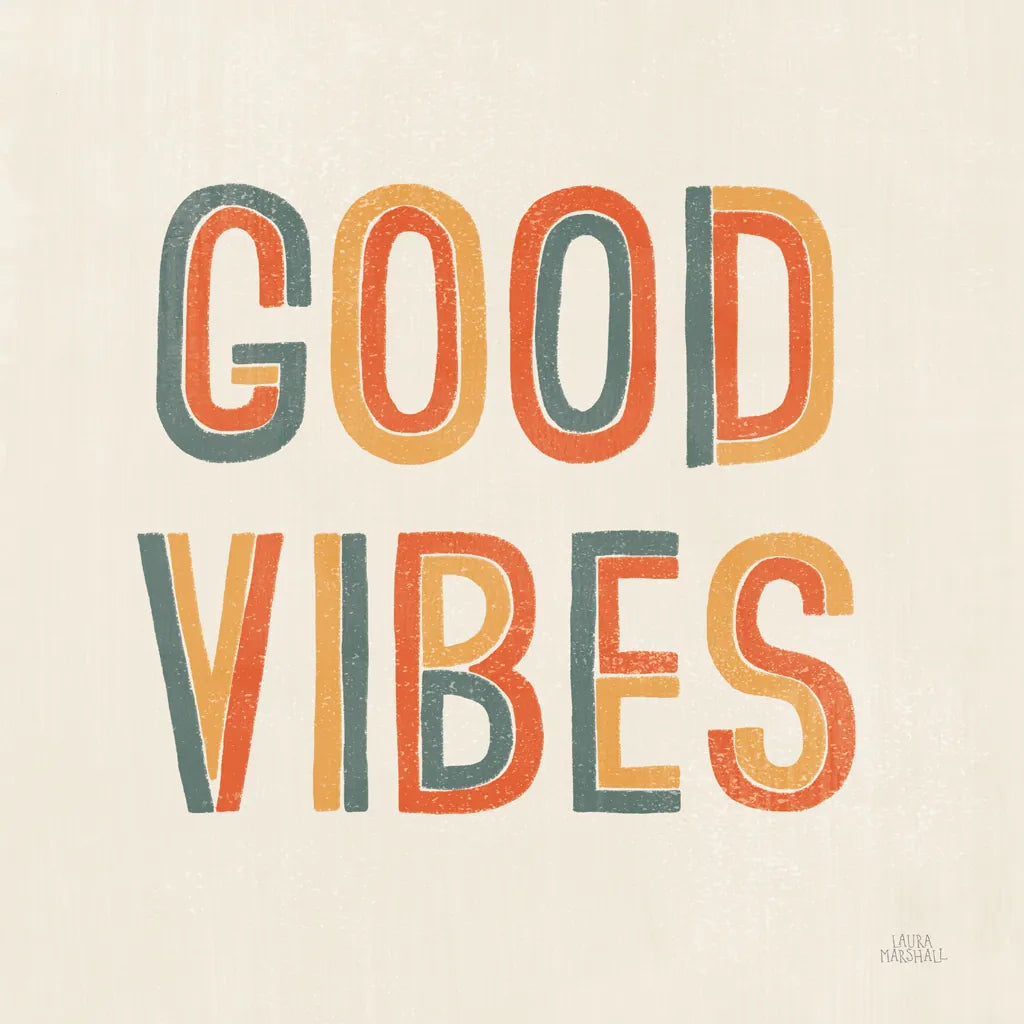 Retro Words I by Laura Marshall. SKU 58577a. Archival Giclee Fine art print for wall decor.