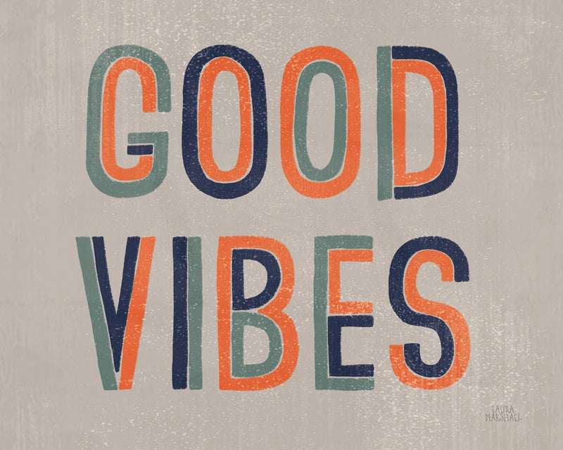 Retro Words I Gray Crop by Laura Marshall