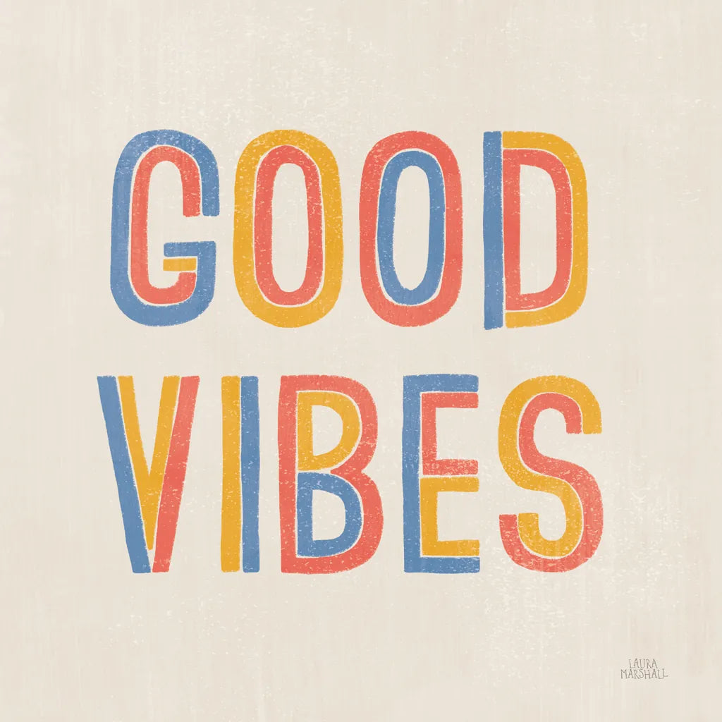 Retro Words I Hippiecurian by Laura Marshall. SKU 70950a. Archival Giclee Fine art print for wall decor.