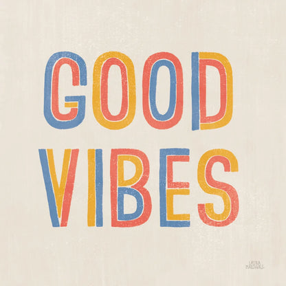 Retro Words I Hippiecurian by Laura Marshall. SKU 70950a. Archival Giclee Fine art print for wall decor.