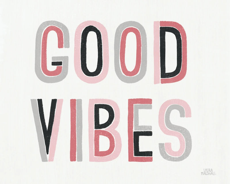Retro Words I Pink Crop by Laura Marshall