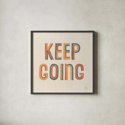 Retro Words II by Laura Marshall. Shown in a sleek black glass frame for a contemporary gallery look. Available as an archival giclee rolled canvas, fine art paper, or poster print. SKU 58578a.