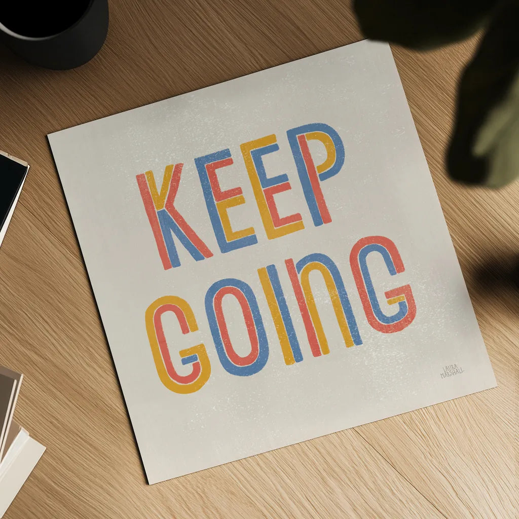 Retro Words II Hippiecurian by Laura Marshall. Shown as a detailed flat fine art print, highlighting archival giclee quality. Available as an archival giclee rolled canvas, fine art paper, or poster print. SKU 70951a.