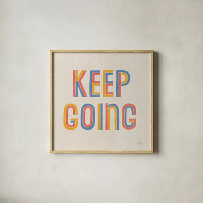 Retro Words II Hippiecurian by Laura Marshall. Shown in a natural wood glass frame for a timeless modern aesthetic. Available as an archival giclee rolled canvas, fine art paper, or poster print. SKU 70951a.