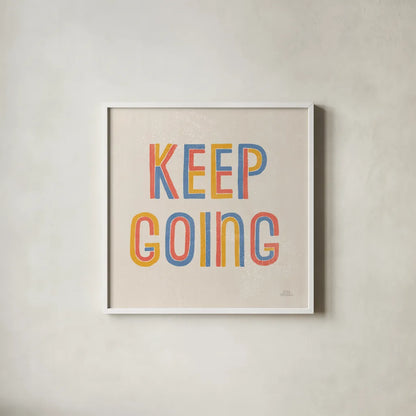 Retro Words II Hippiecurian by Laura Marshall. Shown in a crisp white glass frame for a clean and minimalist style. Available as an archival giclee rolled canvas, fine art paper, or poster print. SKU 70951a.