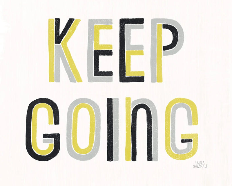 Retro Words II Yellow Black by Laura Marshall