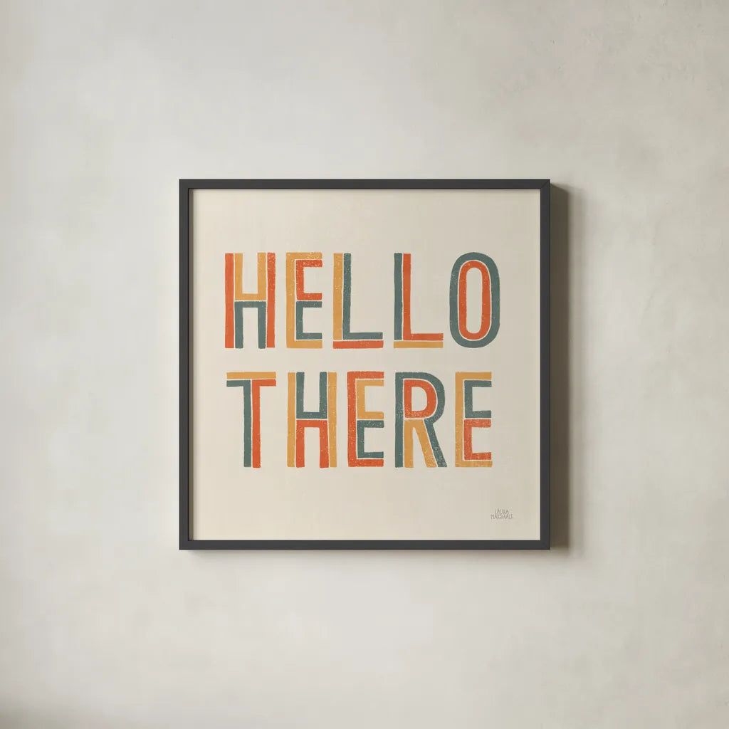 Retro Words III by Laura Marshall. Shown in a sleek black glass frame for a contemporary gallery look. Available as an archival giclee rolled canvas, fine art paper, or poster print. SKU 61555a.